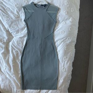 French Connection Fitted Dress with Mesh Panels